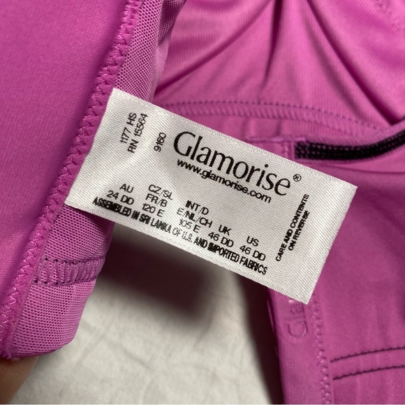 New Glamorise 46DD Bra High Impact Sports Bra Elite Performance Pink Underwire - Picture 10 of 16